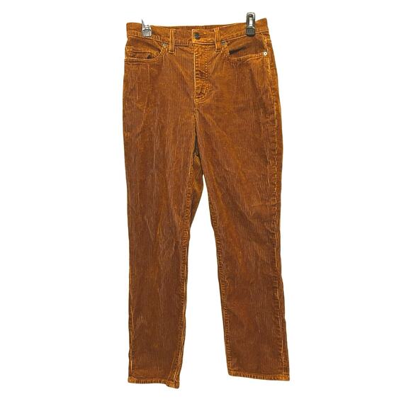 Lands’ End Mid Rise Straight Leg Corduroy Pants Women’s 6 Rust Brown Preppy - Picture 2 of 8